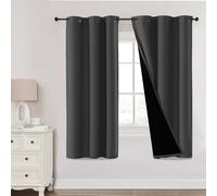 H.Versailtex 100% Blackout Curtains - Light Blocking, Thermal Insulated, Eyelet Curtains for Living Room, Bedroom, 46 x 72 Inch, 2 Panels, Grey