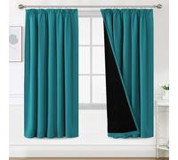 H.Versailtex 100% Blackout Curtains, Soundproof Curtain Privacy Protected Thermal Insulated Curtain with Pencil Pleat for Bedroom/Living Room, W66 x L72 Inch, 2 Panels, Turquoise Blue