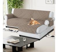 H.Versailtex 100% Waterproof Couch Covers for Sectional Sofa 2-Piece Couch Covers Sectional Chaise Sofa Cover L Shaped for Dogs Non Slip (Right Chaise Lounge Cover + 2 Seat Sofa Cover, Taupe)