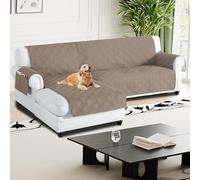 H.Versailtex 100% Waterproof Couch Covers for Sectional Sofa 2-Piece Non Slip Corner Sofa Cover Sectional Couch Cover L Shaped for Dogs (Left Chaise Lounge Cover + 3 Seat Sofa Cover, Taupe)