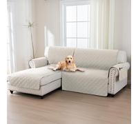 H.Versailtex 100% Waterproof Sofa Slipcovers for Sectional Sofa 2-Piece Corner Sofa Cover Sectional Couch Cover L Shaped, Seat Width 205CM(Left Chaise Lounge Cover+2 Seat Sofa Cover,Frenchoak)