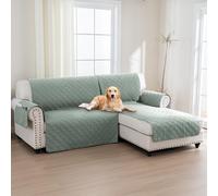 H.Versailtex 100% Waterproof Sofa Slipcovers for Sectional Sofa 2-Piece Corner Sofa Cover Sectional Couch Cover L Shaped, Seat Width 205CM (Right Chaise Lounge Cover+2 Seat Sofa Cover, Lilypad)
