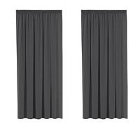 H.Versailtex 2 Pieces Blackout Pencil Pleat Curtains Draperies Room Darkening Thermal Insulated Energy Saving Drapes for Living Room with Two Free Tiebacks - Charcoal Grey, 46" by 54"