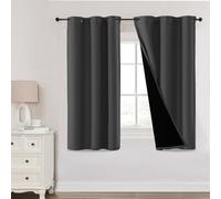 H.Versailtex Blackout Curtains, 100% Light Blocking, Thermal Insulated & Warm Protecting, Eyelet Curtains for Living Room, Bedroom, 46 x 54 Inch, 2 Panels, Grey