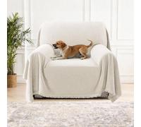 H.Versailtex Chenille Sofa Cover for 1 2 3 4 Seater, Waterproof Sofa Slipcover Sofa Protectors from Pets, All-Season Protection Couch Cover for Dogs, 180 x 230 cm, Beige