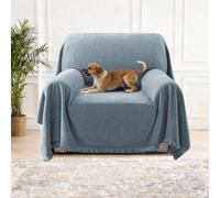 H.Versailtex Chenille Sofa Cover for 1 2 3 4 Seater, Waterproof Sofa Slipcover Sofa Protectors from Pets, All-Season Protection Couch Cover for Dogs, 180 x 230 cm, Stoneblue