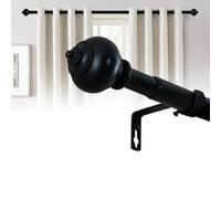 H.VERSAILTEX Heavy Duty Adjustable Curtain Pole 76-150 Cm Black, Extending Metal Curtain Rod For Eyelet Curtains,2.5 Cm Diameter, Up To 20 Kg