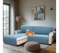 H.Versailtex Water Resistant Sofa Covers for Sectional Sofa 2-Piece Non Slip Corner Sofa Cover Sectional Couch Cover L Shaped for Dogs (Left Chaise Lounge Cover + 2 Seat Sofa Cover, Citadel)