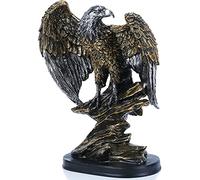 H&W 10.25" H Patriotic Eagle Statue,Sandstone Resin Sculptures for Men,Wild Bird Eagle Figurines,Abstract Art Statue Collectible Figurines for Home Office Living Room Bookshelf Table Desktop Décor