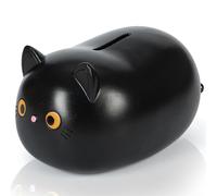 H&W Black Cat Piggy Bank for Girls,Plastic Coin Bank,Unbreakable Money Bank,Cute Piggy Bank for Kids,First Money Box,Best Birthday
