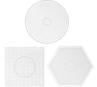 H&W Fuse Beads Boards,3 Pcs 5mm Fuse Bead Pegboards,Clear Pegboards Kits with 4 Lroning Paper for Kids DIY Craft Beads