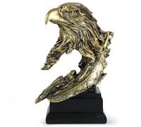 H&W Golden Bald Eagle Figurines - The USA's National Emblem - Resin Statue Decoration for Home/Study/Living Room, Great Collectible Figurines, Best Gift for The Man, Golden (HH17-D4)