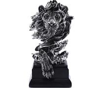 H&W Lion Statue,Resin Sculptures for Men,Sliver Lion Figurines,Abstract Art Statue Collectible Figurines for Home Office Living Room Bookshelf Table Desktop Housewarming D¨¦cor