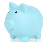 H&W Mini Blue Piggy Banks for Kids,Plastic Piggy Bank,Unbreakable Money Box Pink,Cute Money Bank,First Money Box,Best Birthday Gifts Home Decoration