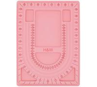 H&W Pink Bead Design Board for Jewelry Making,Flocked Bead Board,Jewelry Design Storage Box,DIY Jewelry Making Tray for Necklaces, Bracelets, Jewelry Making Organizer Tools