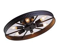 H.W.S Ceiling Light Living Room Black Lamp Bulbs Lighting E27 Vintage Kitchen Pendant Bedroom Luster Round Antique Industry Spotlight Iron Lampshade for Bar Cafe