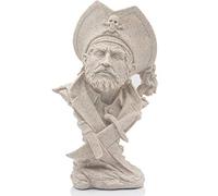 H&W Sandstone Pirate Figurines - Buccaneer Francis Drake Statue Decoration for Home/Study/Living Room, Great Collectible Figurines, Best Gift for The Man, Sandstone Color (HH17-D5)