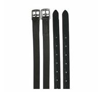 H-Y Stirrup Leathers - Pre-Stitched Stirrup Leathers (Adult 58", Black)
