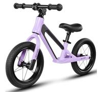 H.yeed 12 Inch Kids Balance Bike for Boys Girls, Lightweight No Pedal Training Bicycle with PU Tires and Magnesium Alloy Frame, Height-adjustable Toddlers Balance Bike age 2,3,4,5,6 (Purple)