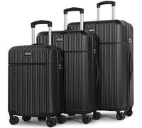 H.yeed 3 Piece Luggage Sets, ABS Hard Shell Suitcase Set with 4 Double Spinning Wheels TSA Lock Small/Medium/Large Luggage- 3 Piece Set (20"/24"/28"), Black