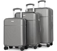 H.yeed 3 Piece Luggage Sets, ABS Hard Shell Suitcase Set with 4 Double Spinning Wheels TSA Lock Small/Medium/Large Luggage- 3 Piece Set (20"/24"/28"), Grey