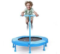 H.yeed 36'' Mini Kids Trampoline With Soft Foam Handle & Safety Oxford Padded Cover, Outdoor/Indoor Rebounder Trampoline for Toddlers 1-6 years old Happy Jumping (BLUE)