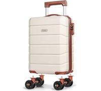 H.yeed Cabin Suitcase 16 Inch 40x30x20 Hand Luggage Lightweight ABS Hard Shell Underseat Travel Case with Removable Wheels & TSA Lock for Ryanair EasyJet (White, 16 Inch)