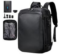 H.yeed Travel Backpack, Expandable 30L-60L Vacuum Backpack with Pump, Waterproof Lightweight Business Rucksack, Wet Dry Separation, Fits 17.3 Inch Laptop
