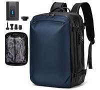 H.yeed Travel Backpack, Expandable 30L-60L Vacuum Backpack with Pump, Waterproof Lightweight Business Rucksack, Wet Dry Separation, Fits 17.3 Inch Laptop (Dark Blue)