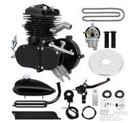H-YEEU 80CC Bicycle Engine Motor Kit Fits 26" 28" Bike Bicycle Motorized 2 Stroke Petrol Gas Motor Engine Kit Full Set (Black)