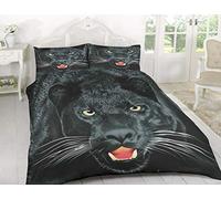 H-Z 3D Animal Print Quilt Duvet Cover with Pillow Case Special Bedding Sets (Single, Black Panther)