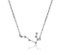 H.ZBRUJ Constellation Necklace Gemini Zodiac Pendant 925 Sterling Silver CZ Choker for Women Birthday Thanksgiving Anniversary Christmas