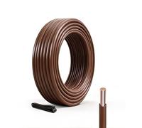 H05V-U 0.75mm² Single Core Cable - 30m (98.43ft) Brown - Solid Core Copper Wire, PVC Insulated 300/500V - For Live Circuit Wiring