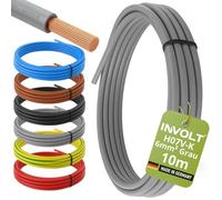 H07V-K 10m 6mm ² Gray Single Core Cable Flexible Wiring Line PVC Metre, Made IN Germany