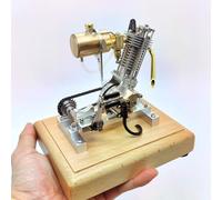 H09 2.1CC Mini Hoglet Engine Model Kit That Works, Single Cylinder Four-Stroke Metal Motor with Pedal Start Functional Engine for Adult Motorcycle Enthusiasts