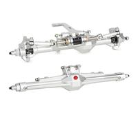 H10 Front Rear Straight Axle CNC Aluminum Axles Kit for 1/10 Vanquish H10 Optic RTR RC Crawler Car Hops Up Modified Upgrade Part (Silver Front Rear Axle)