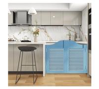 H100cm Saloon Swinging Door Kitchen Cafe Double Door Width70-150cm Solid Wood Bar Half-Doors for House/Doorways/Laundry Room/Hallway/Partition(Blue,W74*H100cm)