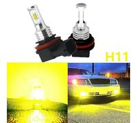H11 H8 H16 80W LED Bulbs Kit, 4000LM 3000K Yellow Fog Light for Car, Plug and Play No Modification, 80000 Hours Lifespan Aluminum Heat Sink