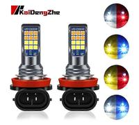 H11 LED HB4 9006 HB3 9005 Two-Color LED H4 H8 H7 Fog Light Bulb 3030 24 SMD 2500LM 12V 24V Car Driving Running Lamp yellow red PSX26W