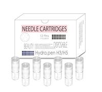 H12Pin Cartridges for Hydra Pen H3 H5 - 3ml Serum Chamber, 3-Level Manual Flow Control, Skin-Smoothing & Even-Tone Beauty Tips, for Enhanced Essence Delivery, 1-Week Trial Set (H12Pin, 7 Pack)