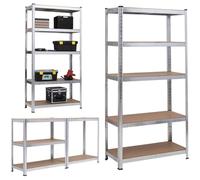 (H150 x W70 x D30 cm, Galvanized) 5 Tier Heavy Duty Boltless Metal Shelving Unit Industrial Shelves Storage,875 Kgs Capacity for Garage Warehouse