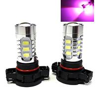 H16 5202 Pink LED Fog Light Bulbs for Powersports 15W SMD 5730 High Power Bright DRL Lights, 12V Daytime Running Light Replacement, Pack of 2