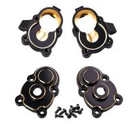 H18P Brass Black Counterweight Blocks Portal Front Rear Axle Steering Knuckle Cover C-Hub Hex for MJX 1/18 h18p RC Part (2pcs Front axle Steering Cup+Cover)