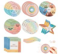 H1vojoxo 24PCS Anxiety Sensory Stickers Anti Stress Textured Sensory Stickers Tactile Textured Mindfulness Sticker for Desk and Phone Stress Anxiety Relief Adhesive for Kids Adult School Counselor