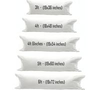 H2 Linen White Extra Large Bolster Pillow, Long Full Body Bolster Pillows for Side Sleeper Orthopedic Pregnancy Maternity Pillow Hollowfiber Filled (Cover + Inner Cushion, 5ft (60"))