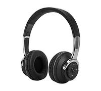 H2 Wireless Headphone Over Ear, Hi-Fi Stereo Rechargeable Headset, Foldable Noise Cancelling Bluetooth Compatible Headset, Multicolor LED Light Built-in Mic Volume Control Earphone for Phone PC Black