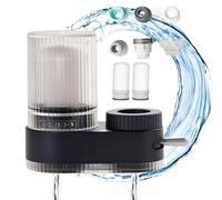 H20hydro Tap Purifier, Tap Filter, 100% Natural 7 Layer Composite Cartridge Water Filter Tap, Suitable for Most Faucets, Removes Sand, Chlorine, Heavy Metals, Lead, And More (Black + 2)