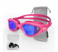 H20VIZ Swimming Goggles | Polarised, Anti-Fog, UV400 Protection, Anti-Leak, Includes Pro Swim Ear Plugs | Men Women Teens (Pink - Blue)
