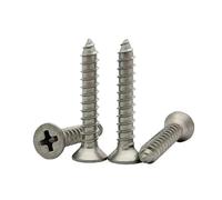 H2H 2pcs M3 M4 M5 M6 TA2 Pure Titanium Screws Phillips Socket Countersunk Flat Head Self-tapping Screw Cross Slot Pointed Tail(M4x40mm)