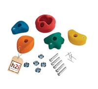 h2i Climbing Grips Children & Adults Climbing Stones Including Mounting Material Colourful Boulder Handles for Play Tower & Climbing Wall Climbing Wall Grips for Indoor & Outdoor Use Pack of 5 (Small)